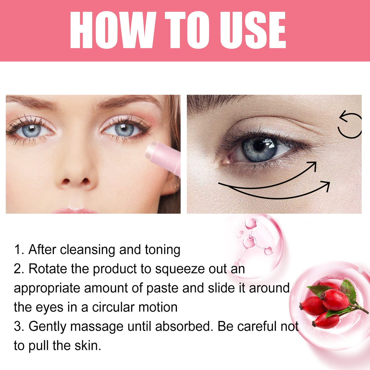 Rosehip Eye Cream Stick for Dark Circles & Puffiness