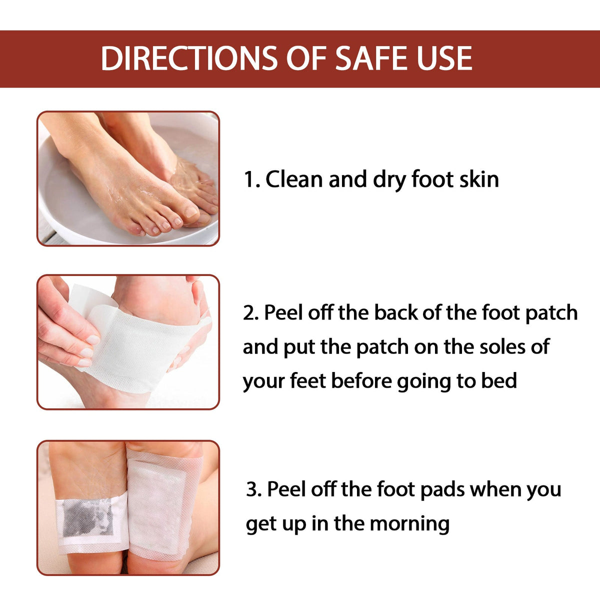Bamboo Charcoal Foot Patches for Deep Sleep & Detox