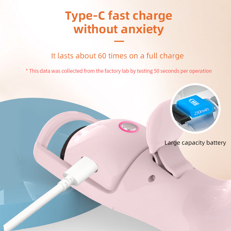 Electric Eyelash Curler — 3‑Temp Rechargeable, Memory, Compact