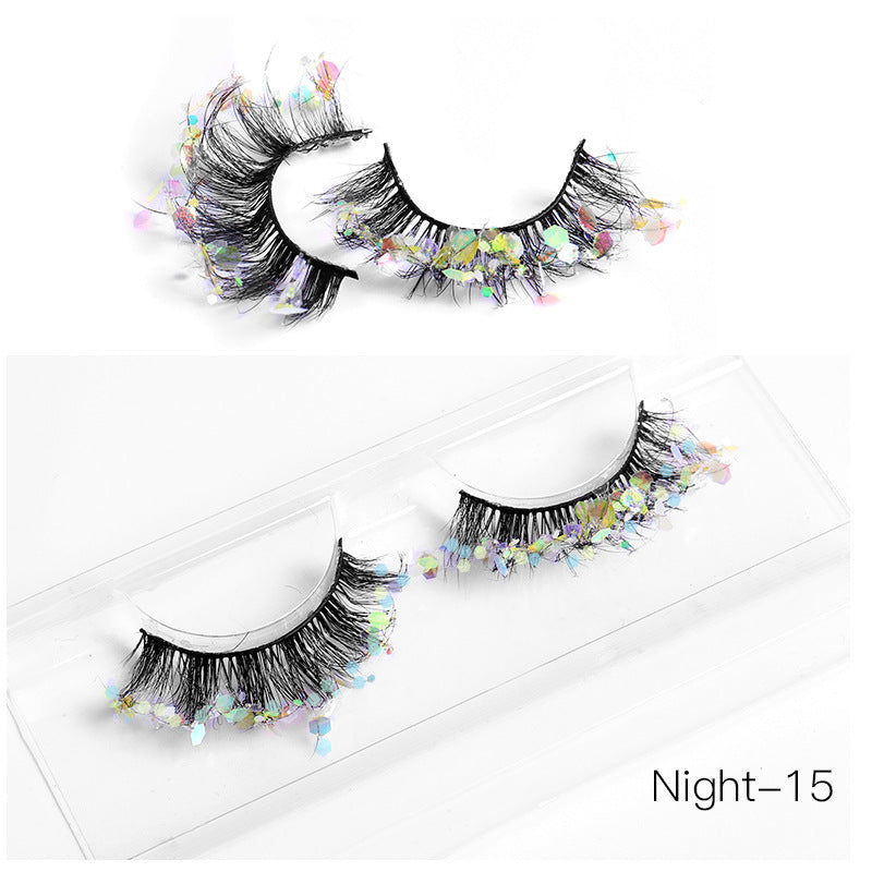 False Eyelashes: 8D Fluffy Colorful Festival Lashes