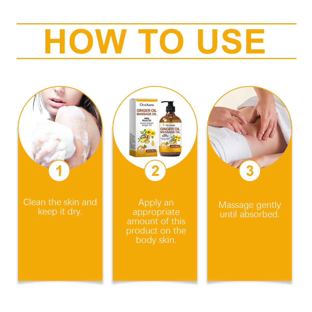 Ginger Massage Essential Oil, Ginger Care Essence Oil Body M