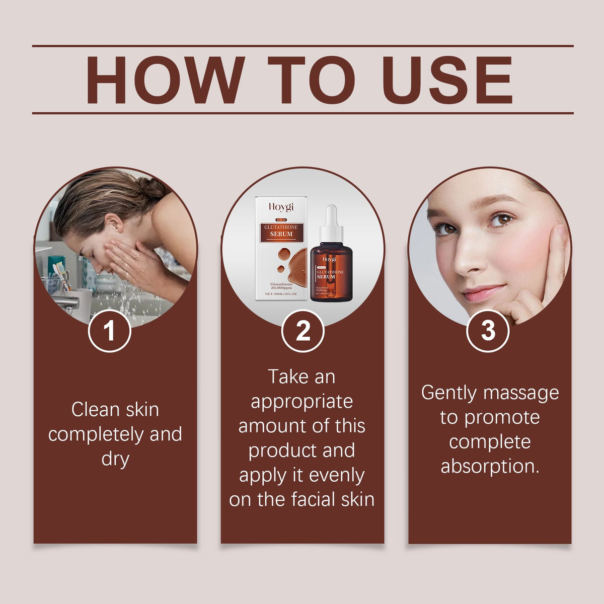 Glutathione Facial Serum 20,000ppm Brightening Elasticity