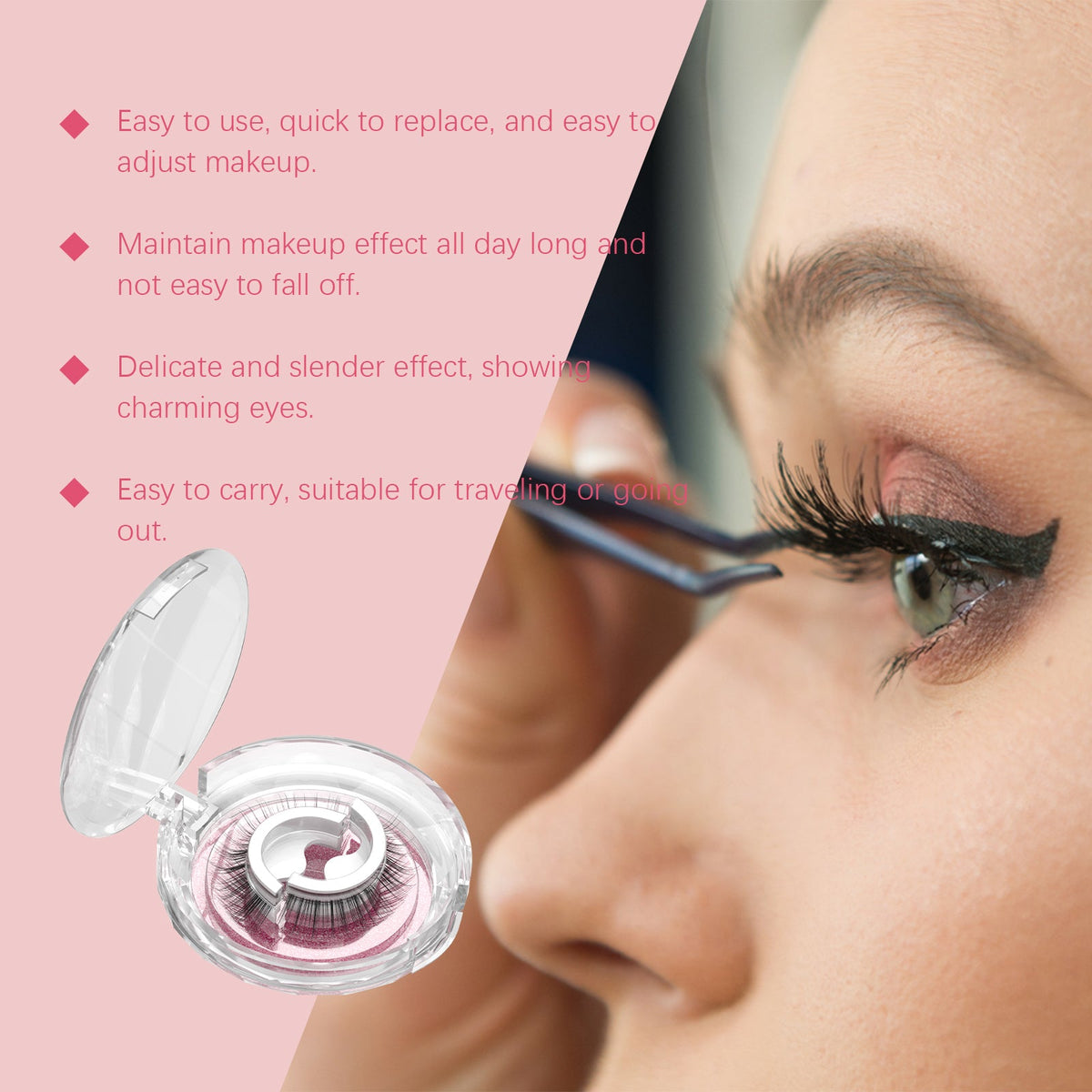 Self-Adhesive Eyelashes for Easy, Glue-Free Eye Glam