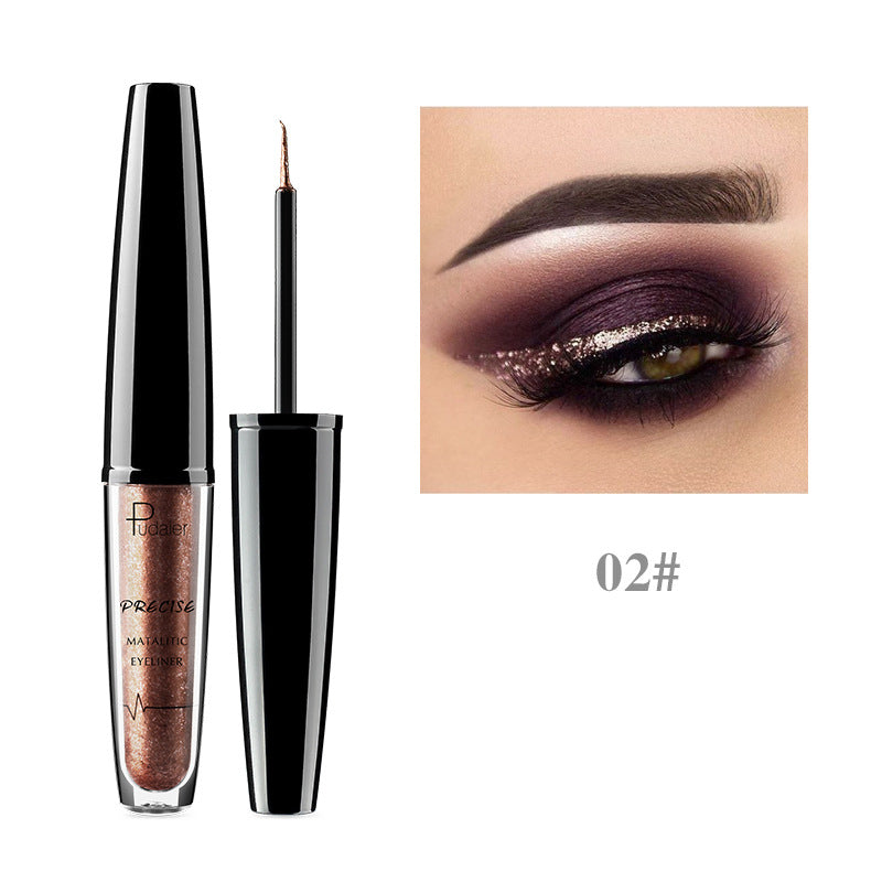 Metallic Liquid Eyeliner for Reflective Glitter Looks