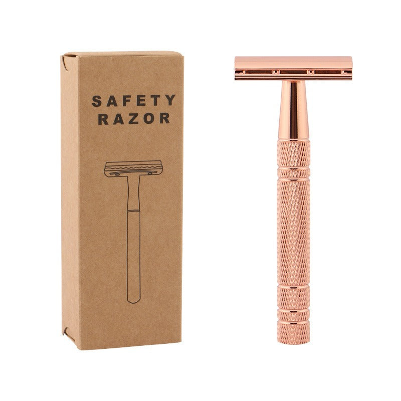 Rose Gold Double‑Sided Safety Razor — Vintage‑Style Smooth