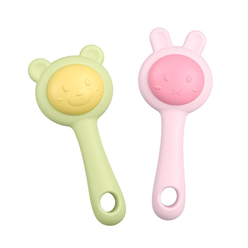 Baby Rattle Teether – Silicone Gum Massager & Sensory Toy