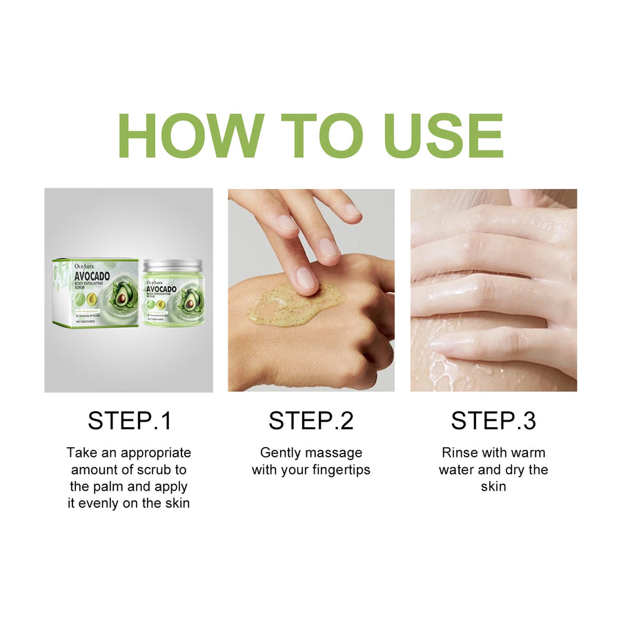 Avocado Body Scrub for Rough, Bumpy Skin & Dark Spots