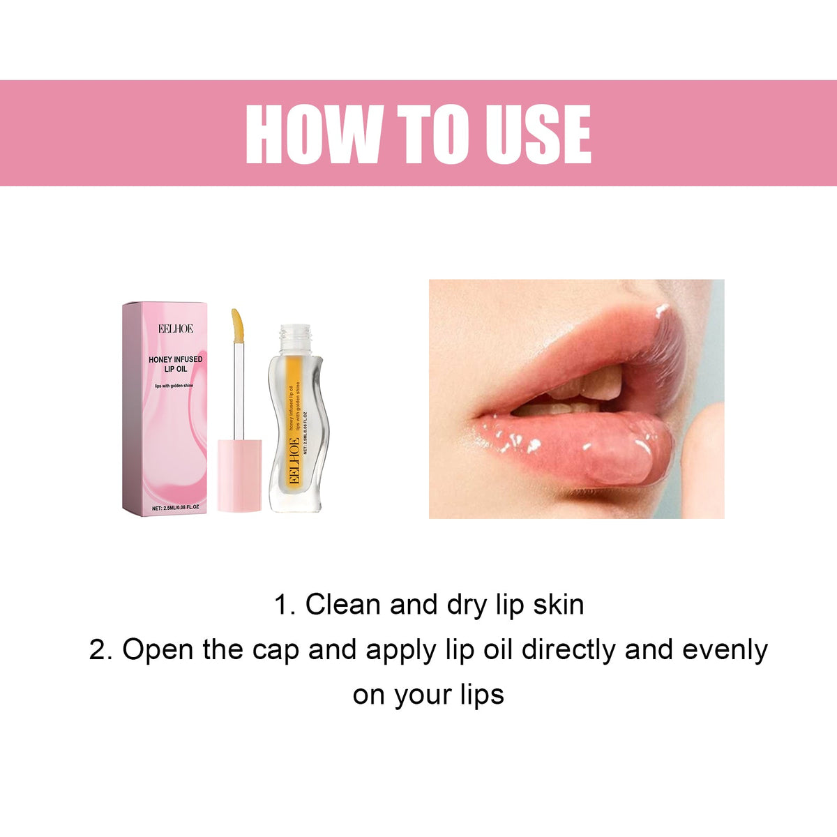 Honey Lip Oil for Dry, Cracked Lips - Plumping Glow