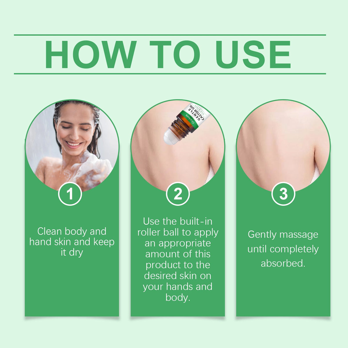 Castor Oil Roll-On for Dry Skin Relief On the Go
