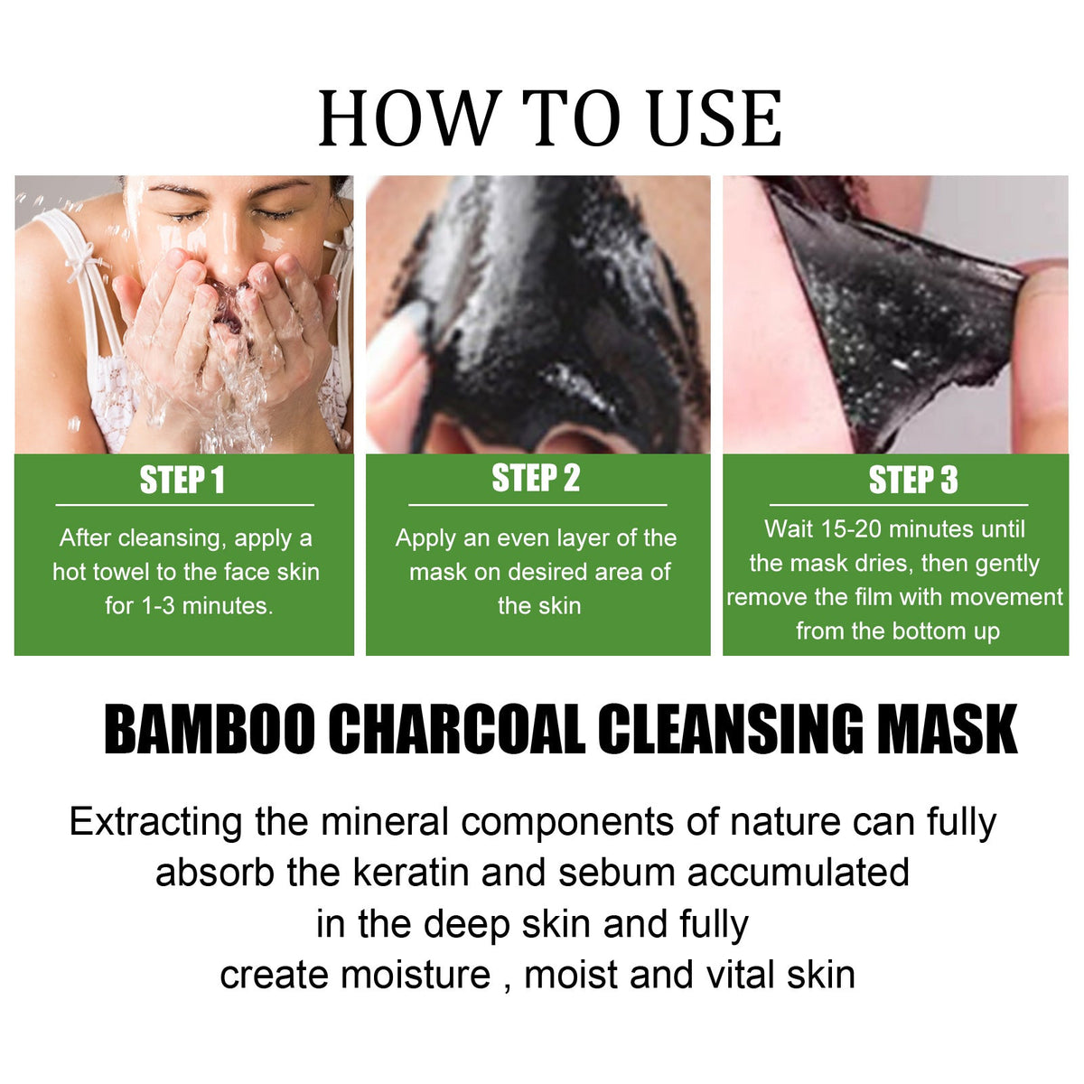 Bamboo Charcoal Peel-Off Mask for Blackhead Removal