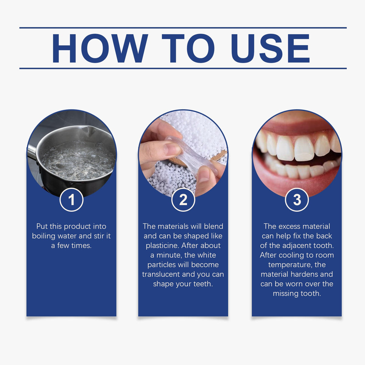 Moldable False Teeth Putty — Custom Temporary Tooth Repair