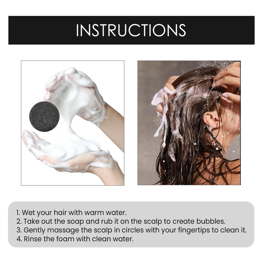 Bamboo Charcoal Shampoo Bar for Deep Scalp Cleansing