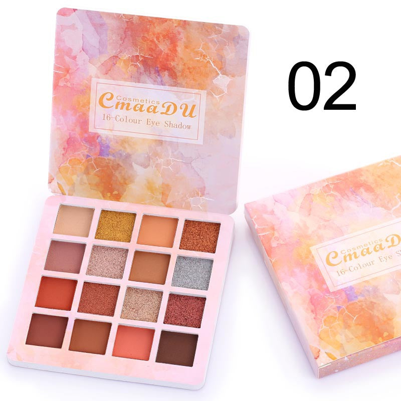 16-Shade Eyeshadow Palette for Matte & Glitter Looks