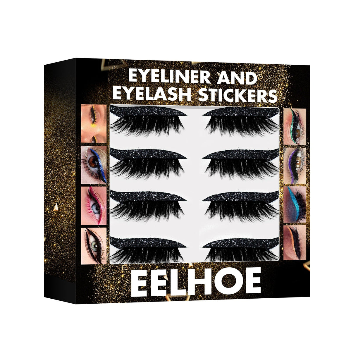 7-Color Self-Adhesive Glitter Eyeliner False Lashes
