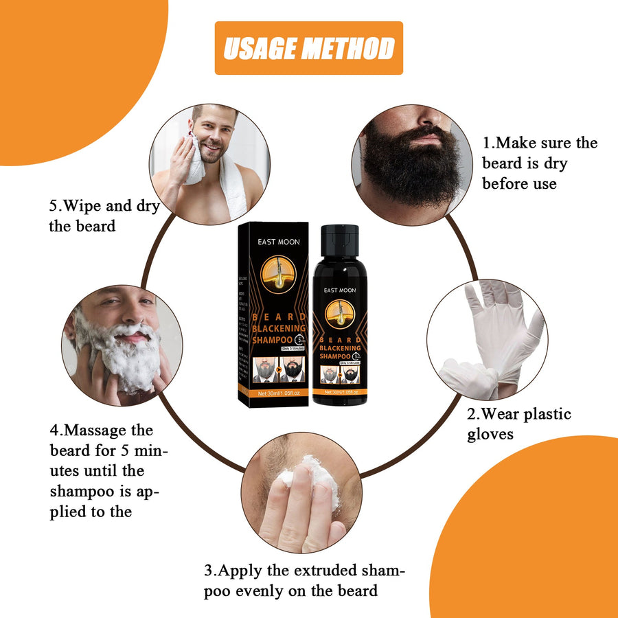 Beard Darkening Shampoo for Gray Hair in 5 Minutes