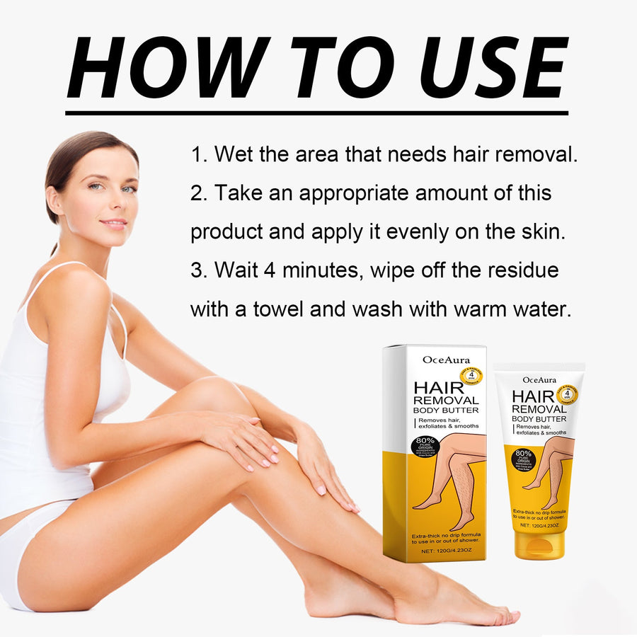 Hair Removal Body Butter - Painless 4-Minute Formula