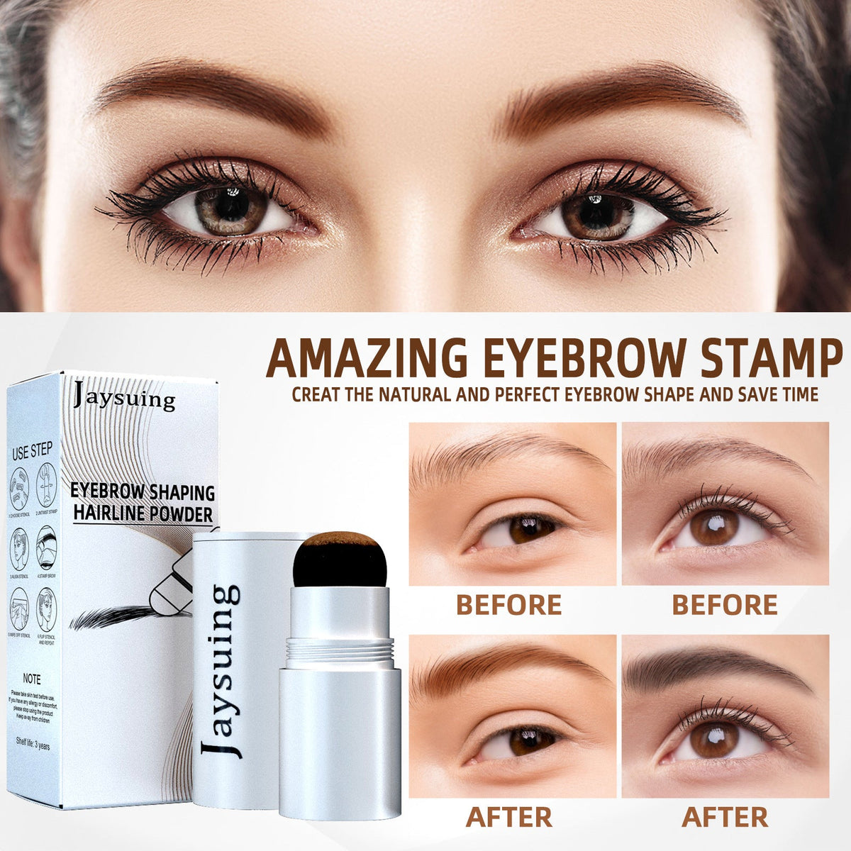 Eyebrow Powder Stamp Kit for Fuller, Even-Looking Brows