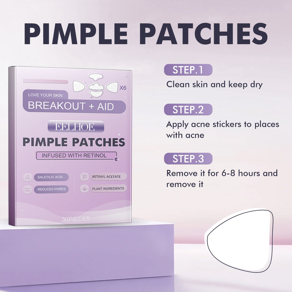 Pimple Patches with Retinol & Salicylic Acid — Clear