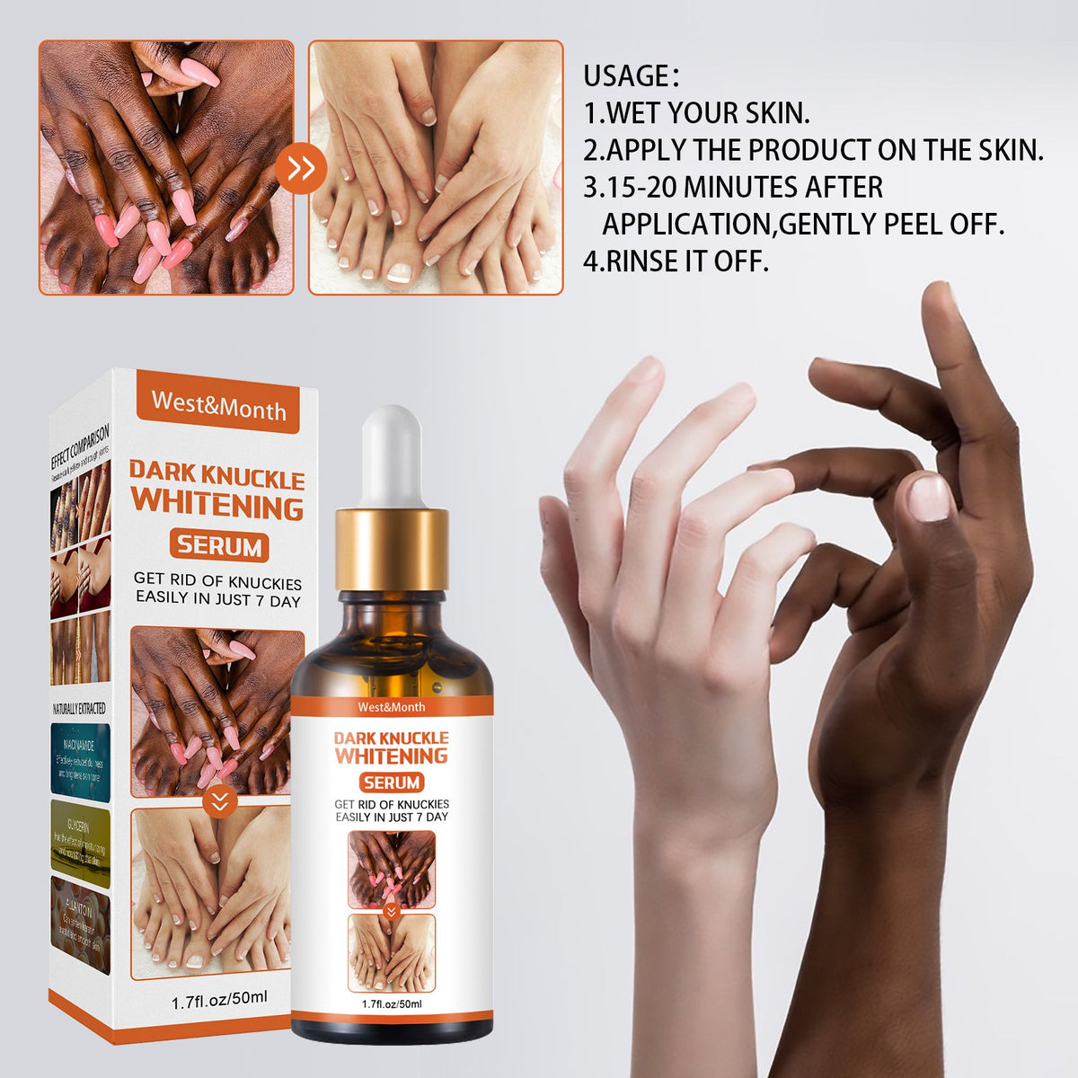 Dark Knuckle & Knee Brightening Essence, 7-Day Results