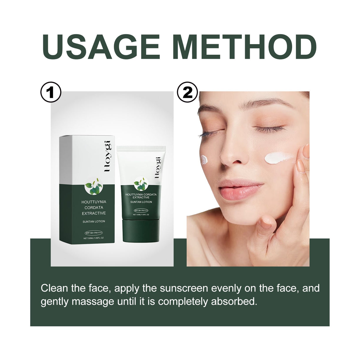 Houttuynia Cordata SPF 50+ Brightening Sunscreen Moisturizer