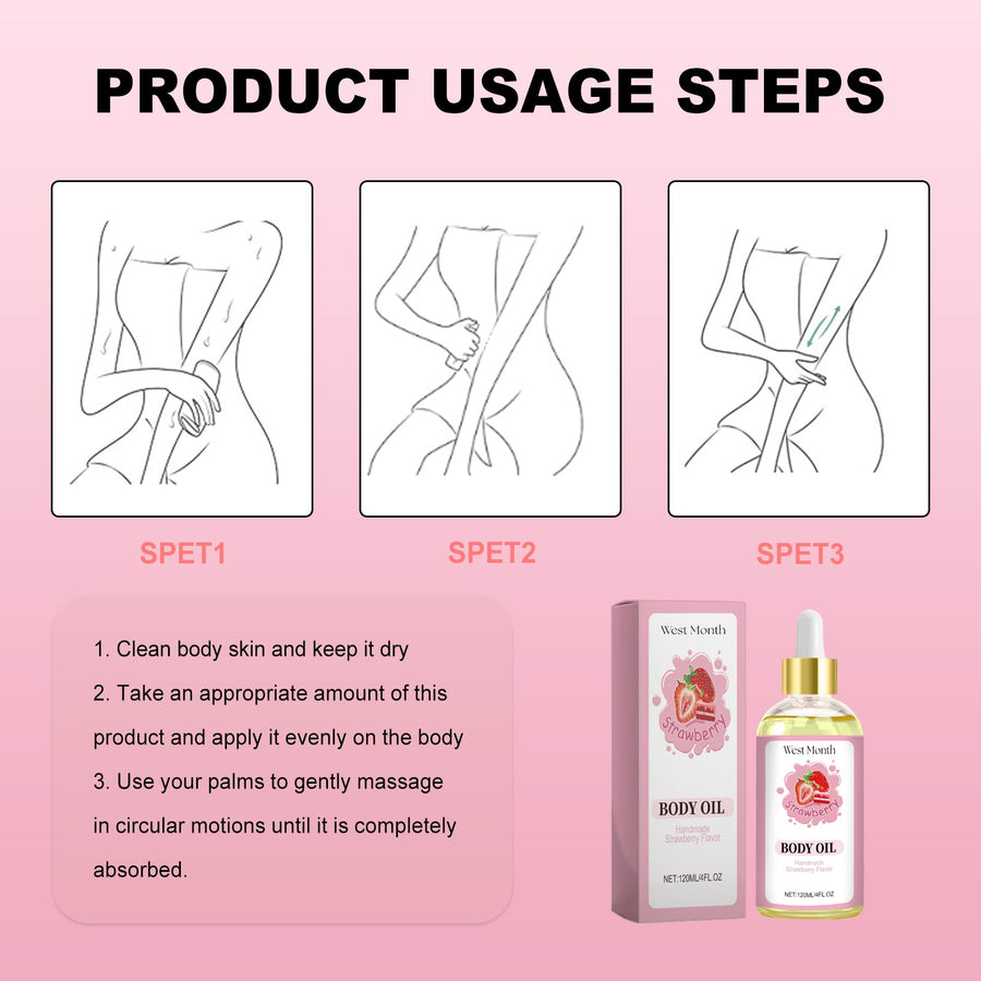Strawberry Body Oil for Dry Skin Moisture and Firming