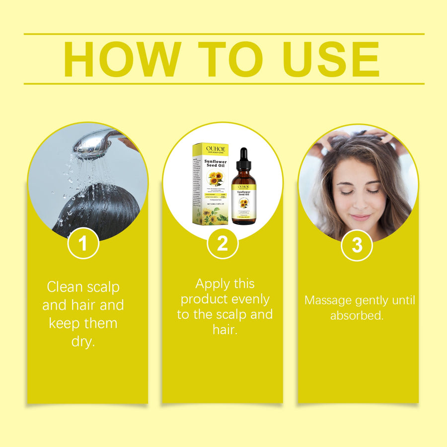 Sunflower Hair Oil for Dry, Frizzy Hair & Scalp