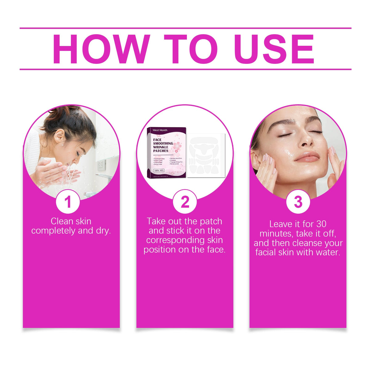 Face Smoothing Wrinkle Patches — 192 Reusable Strips