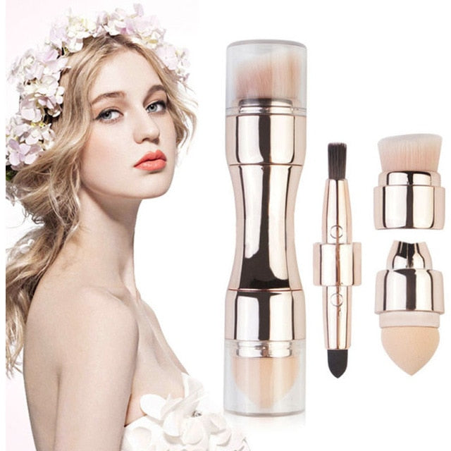 4‑in‑1 Makeup Brush Set — Four Professional Tools in One
