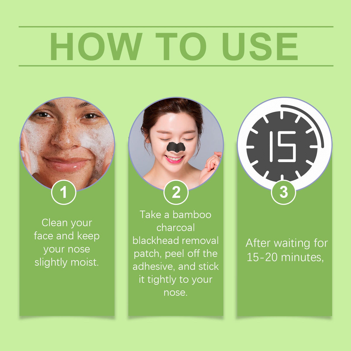 Bamboo Charcoal Nose Strips for Blackhead Removal