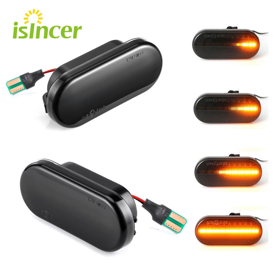 Amber Sequential LED Side Markers for VW Seat Skoda Ford —