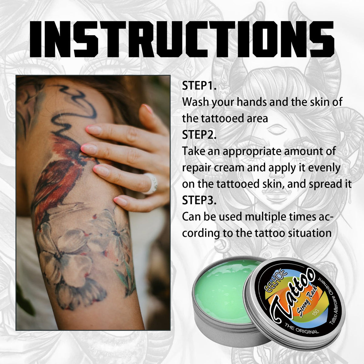 Tattoo Repair Cream for Fading Color & Irritated Skin