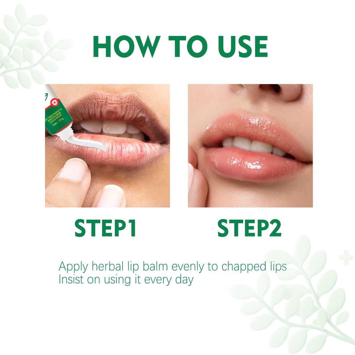 Herbal Medicated Lip Balm for Cracked Dry Lips Relief
