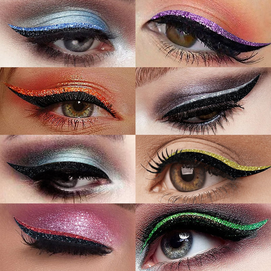 Self-Adhesive Glitter Eyeliner Wings for Bold Eyes