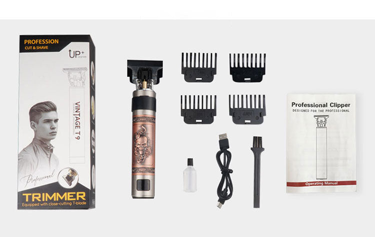 Professional Hair Clipper — Carved Skull, Digital Precision