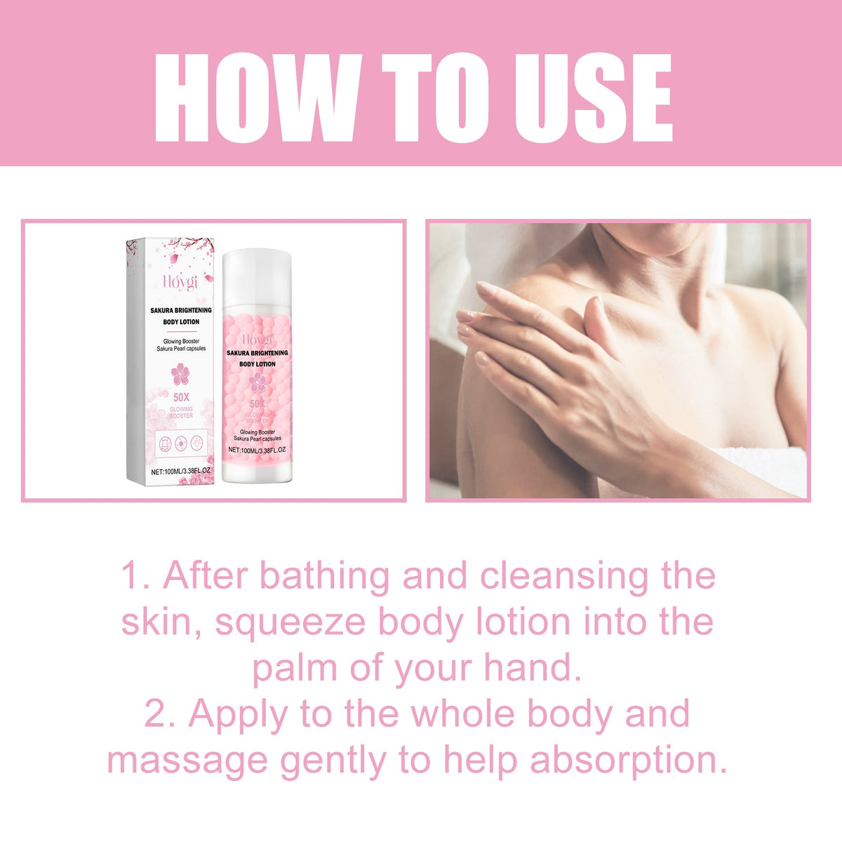 Sakura Pearl Body Lotion for Back Acne & Dark Spots