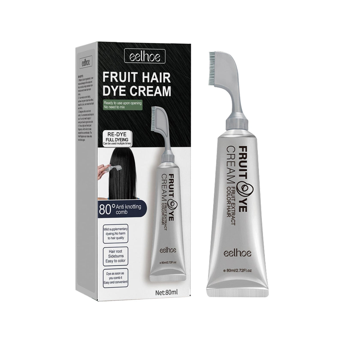 Fruit Hair Dye Cream for Easy At-Home Gray Coverage