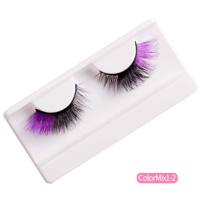 Colorful False Eyelashes for Fluffy Fox-Eye Looks