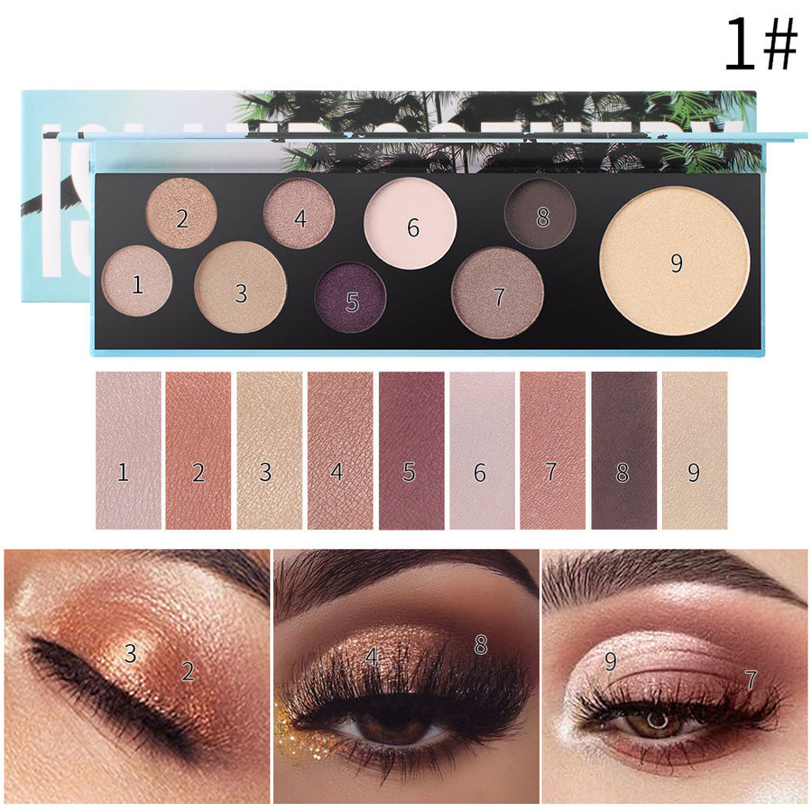 9-Color Eyeshadow Palette for Versatile Rosy Glam Looks