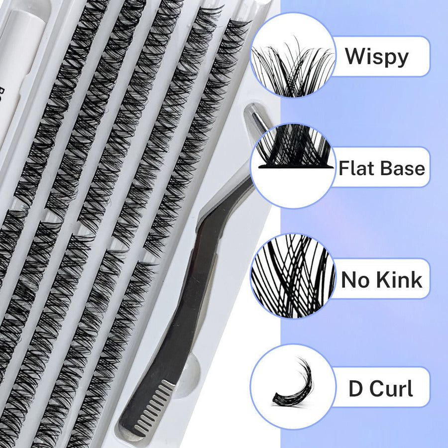 DIY Cluster Eyelash Extensions with Custom 8–16mm Lengths