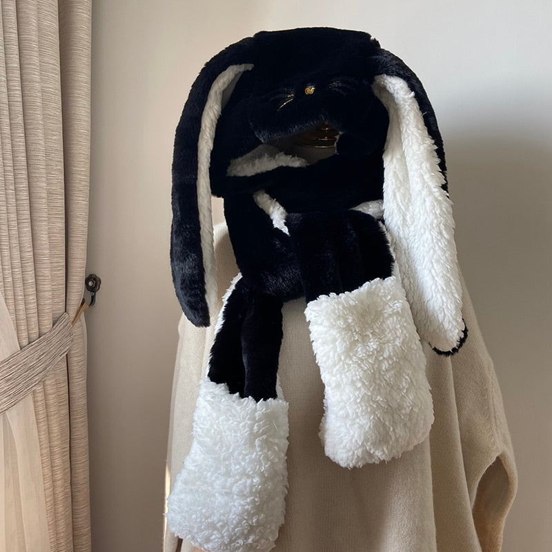Bunny Ear Hooded Scarf Set — Cute 3‑in‑1 Winter Accessory