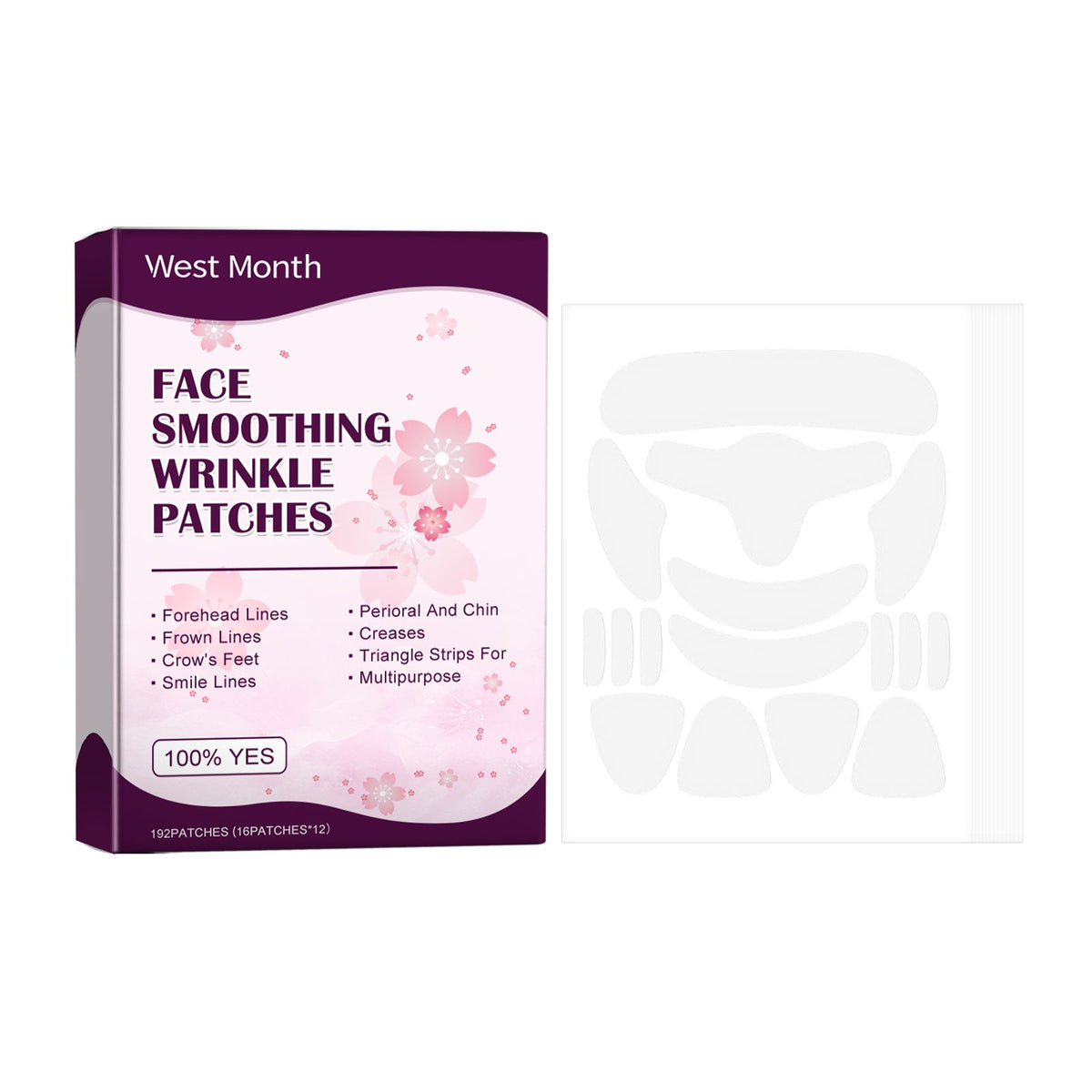 Face Smoothing Wrinkle Patches — 192 Reusable Strips