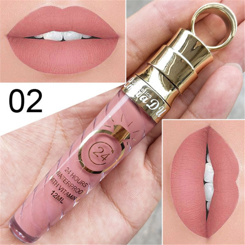 Waterproof Matte Lip Gloss - 20 Long-Lasting Shades