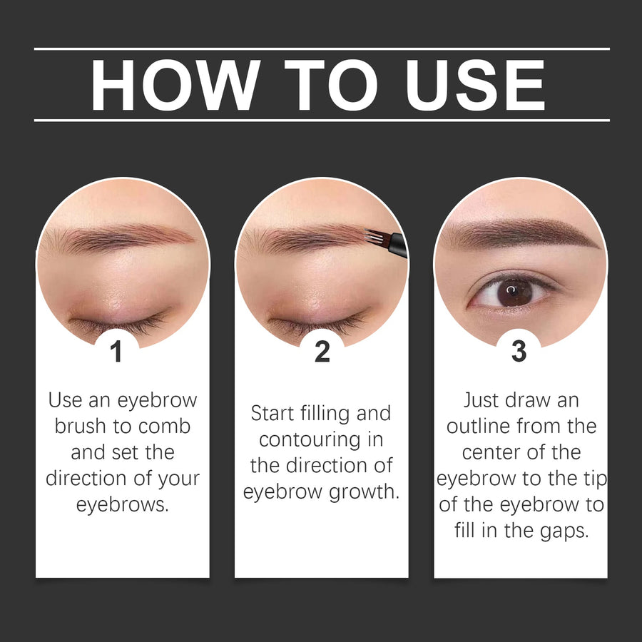 Four-Prong Eyebrow Pencil for Natural Brow Definition