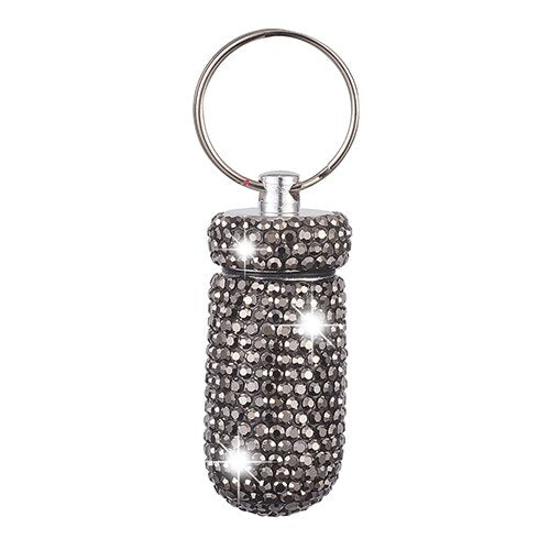 Rhinestone Pill Box Keychain — Glamorous On‑the‑Go