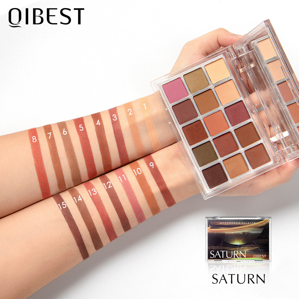 15-Color Eyeshadow Palette for Matte & Glitter Looks