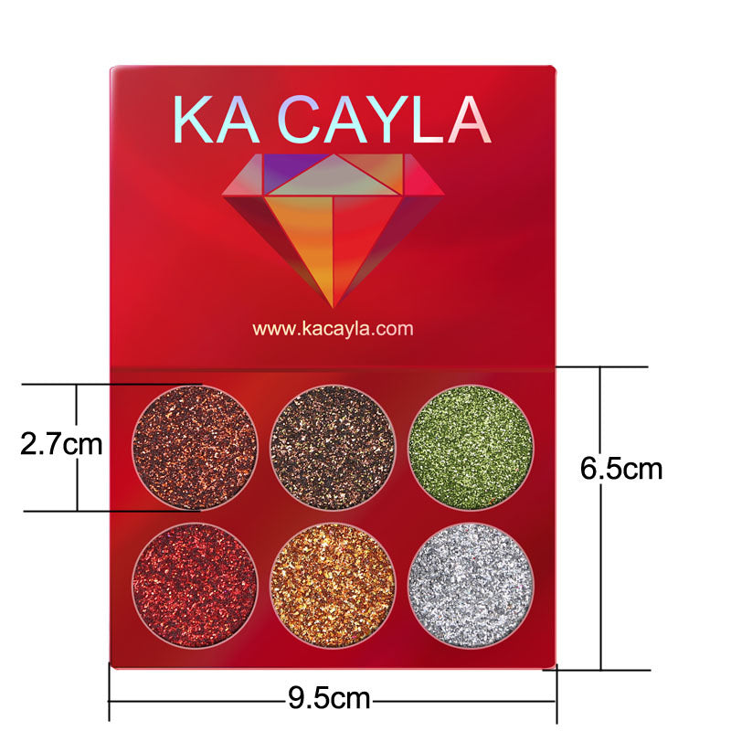 6-Color Glitter Eyeshadow Palette for Dramatic Eye Looks