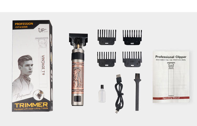Professional Hair Clipper — Carved Skull, Digital Precision