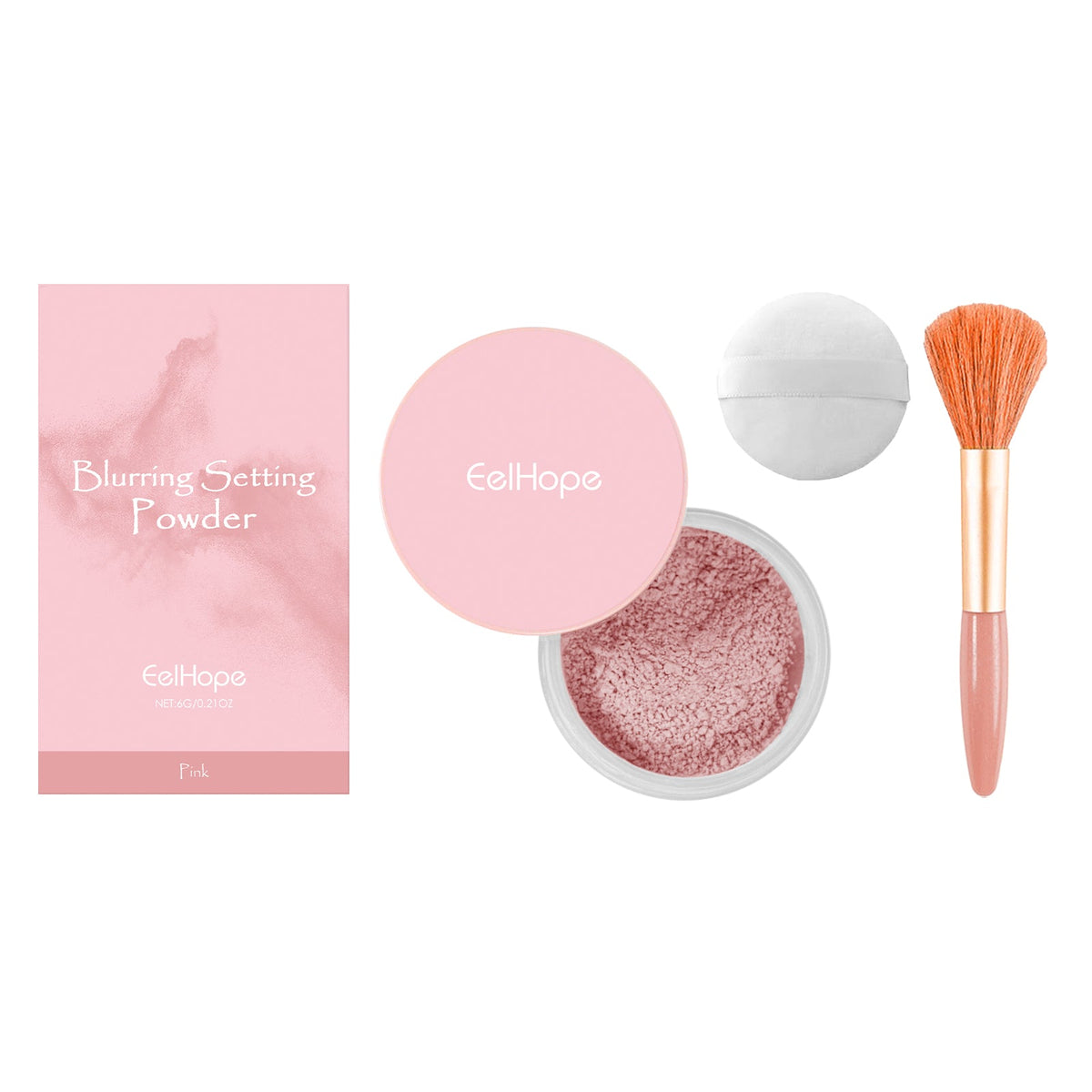 Setting Powder With Brush for Lightweight Blurred Skin