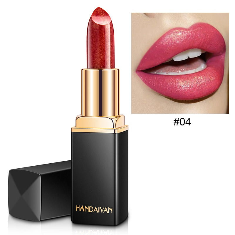 Metallic Lipstick with Pearlescent Color-Shifting Shine