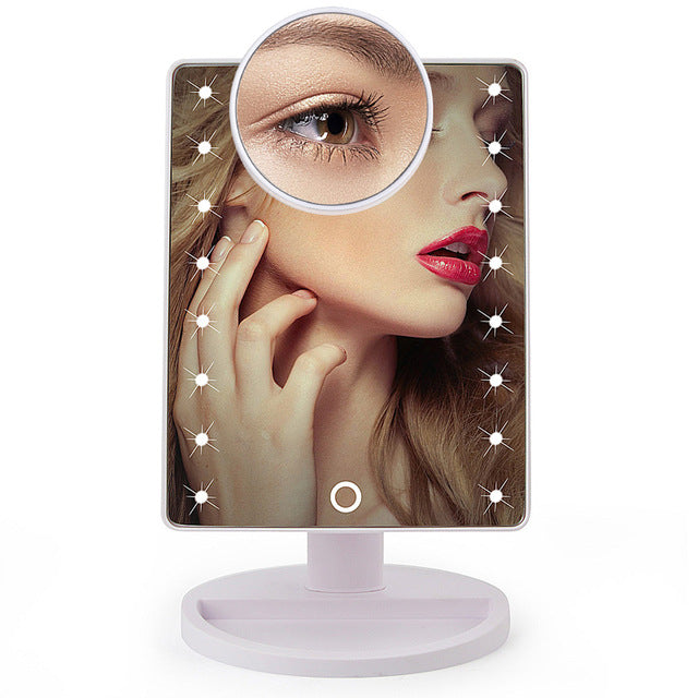 22 LED Lights Touch Screen Makeup Mirror 1X 10X Table Deskto